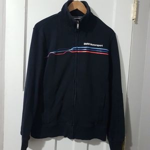 BMW Motorsport Full Zip Funnel Neck Jacket Sweater Dark Blue Sz M